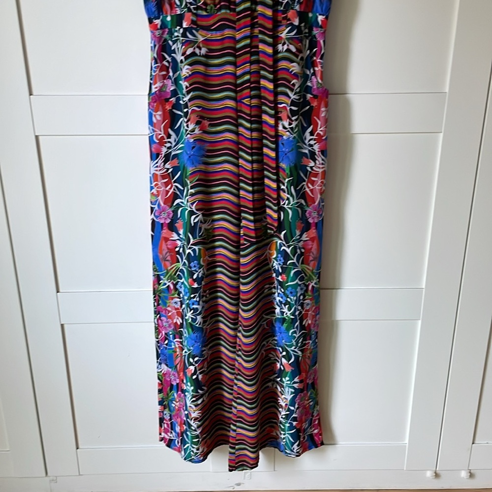 SALONI Loretta Jumpsuit in Meadow Silk Spaghetti Strap Colorful Floral - Picture 7 of 11
